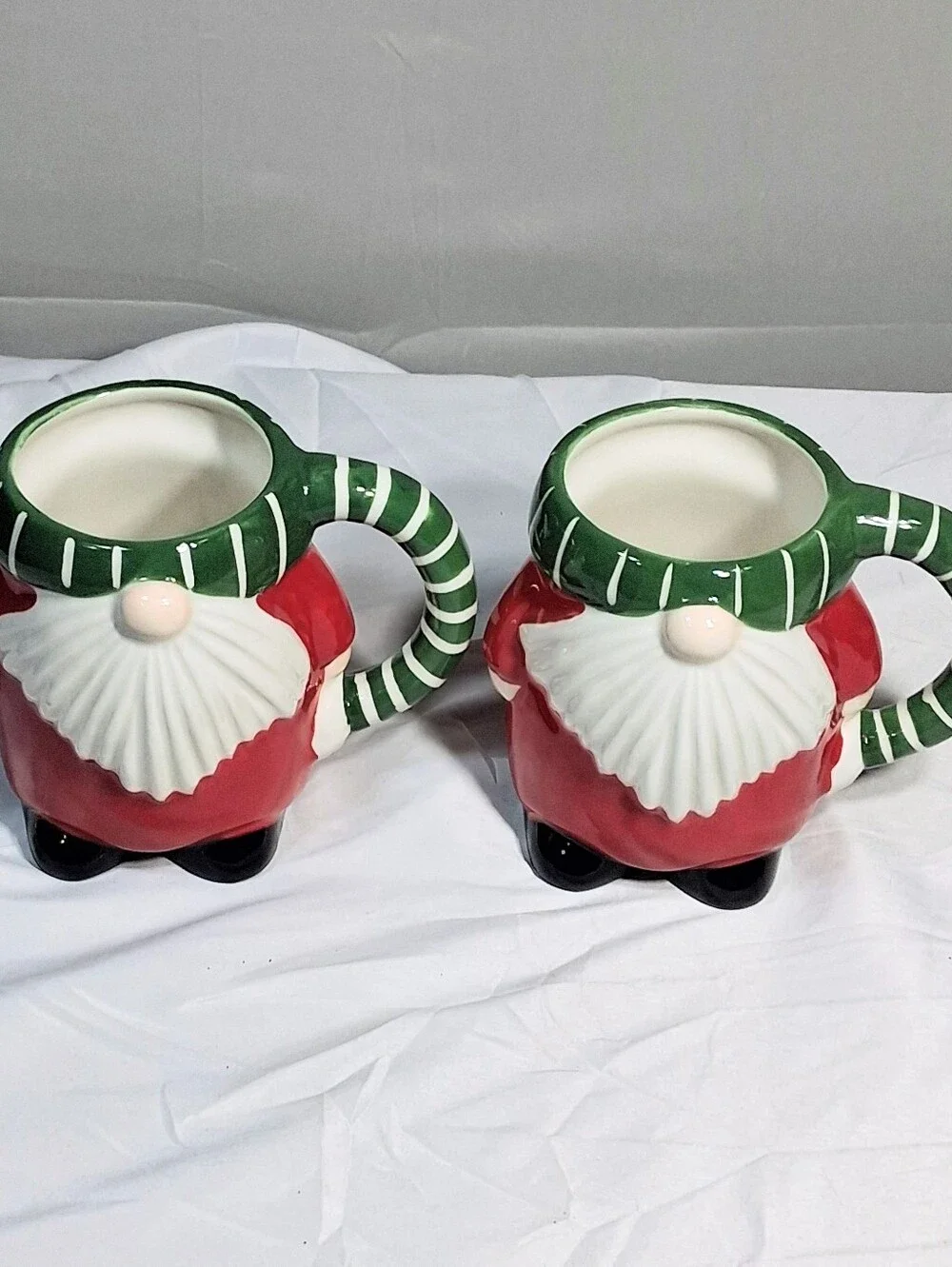 Pair Of Pier 1 Imports 22 oz. Charming Whimsical Decorative Christmas Mugs